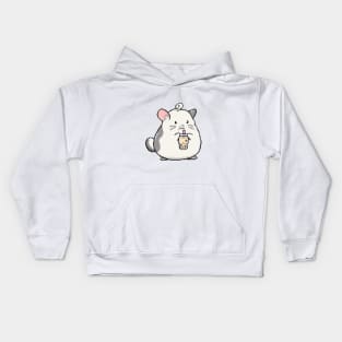 Pixel Mouse Loves Boba Tea! Kids Hoodie